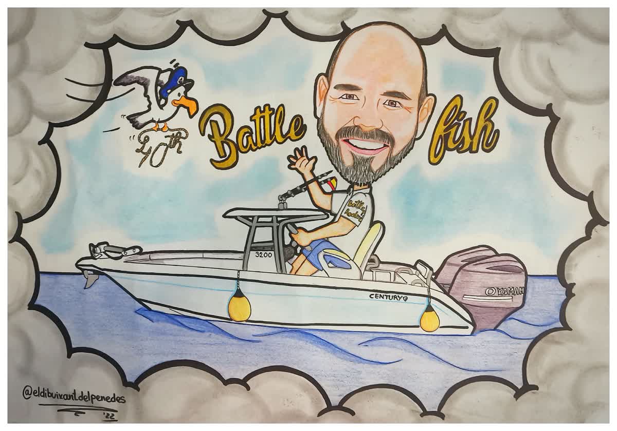 Caricatura amb barca